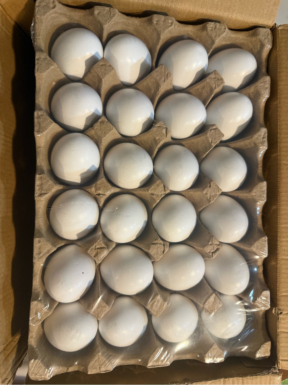 SallyFashion 48 Pcs White Wooden Eggs - Craft Adornment - Brand New